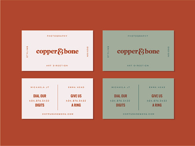 Copper & Bone Business Card Concept branding business card collateral design stationery vintage