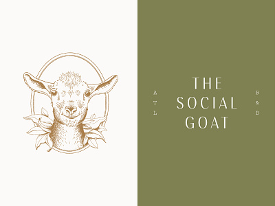 Social Goat branding design drawing goat icon illustration logo typography vintage