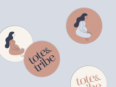Tote and Tribe 2 pregnant tribe tote bag tote woman custom type icon drawing typography logo design illustration branding