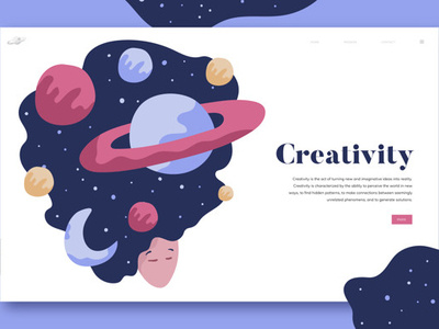 Creativity And Space Website Design branding creativity design illustration space space age ui ux uxdesign vector web webdesign webdevelopment website