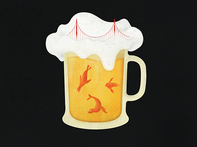 San Francisco Beer art art print artwork beer golden gate bridge graphic design illustration illustrator poster art san francisco sea lion sf vector