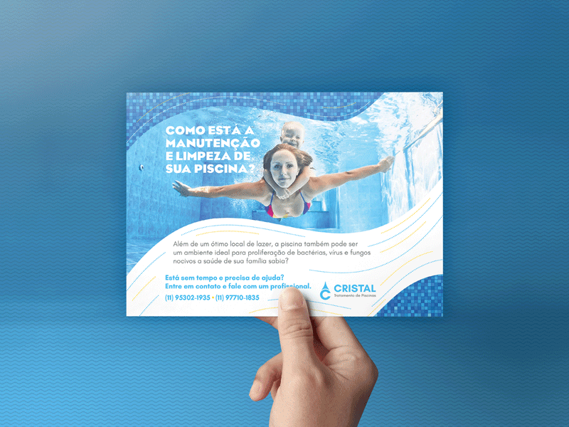 Flyer - Cristal Tratamento de Piscinas art direction flyer graphic design promotional material waves