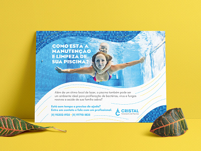 Flyer - Cristal Tratamento de Piscinas art direction flyer graphic design pool promotional material waves