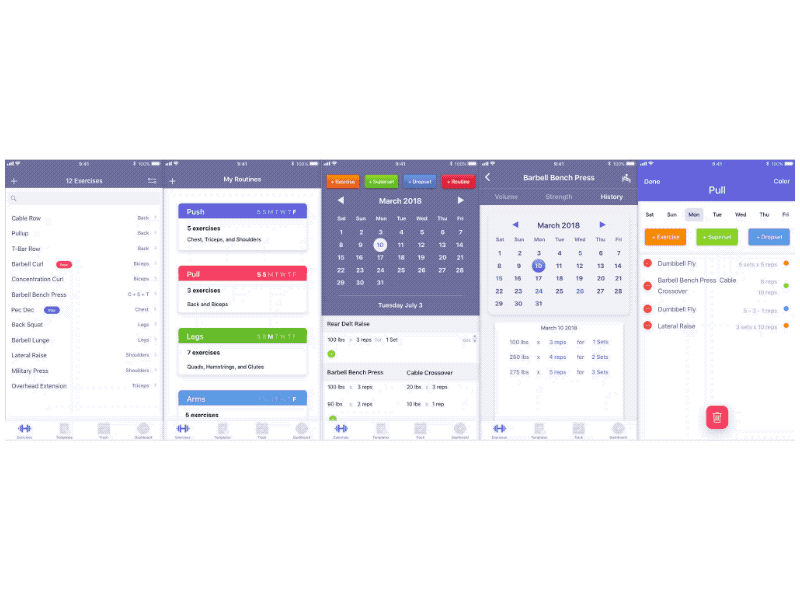 Liftr - Dark Mode Prototype dark mode lift lifting tracker weight lifting