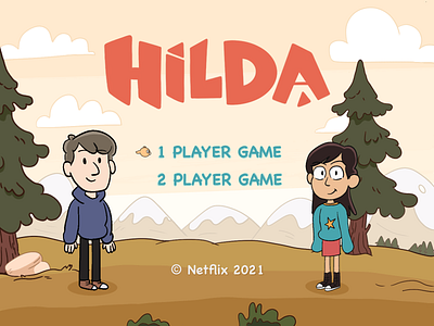 Hilda - Videogame Start Screen cartoon fanart hilda netflix series start screen videogame videogame ui