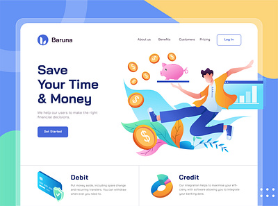 Banking / Fintech Landing Page accounting bank bank ui banking business cash creditcard data digital economy finance fintech fund homepage investment landingpage management marketing money payment