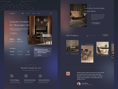 Furniture Website | Full Page architecture classic colorful dark mode design furniture homepage house interior landing page luxury modern ui ux vintage web