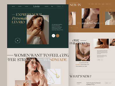Jewelry Website | Full Page clean collection decorative design jewellery jewerly landing page layout luxury model modelling photography product shop typography ui ui ux web website woman