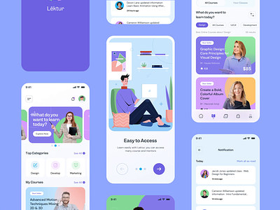 Online Course App - ☀️Light/🌒Dark Mode app app ui class course course app courses dark education edutech exam illustration ios app knowledge learn lesson light mobile product student study