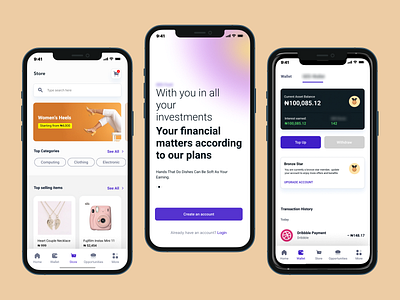 Investment and Shopping App Design