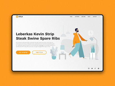 Atila Landing Page Design adobexd design illustration landing page concept landingpage ui web web design website