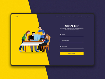 Sign Up adobexd design signup screen ui ux web web design website xd