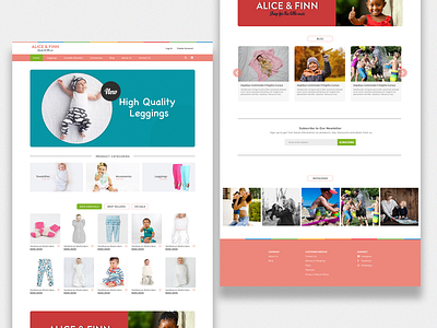 Alice And Finn Ecommerce Homepage design ecommerce kids landing page online shop ui ux web web design website