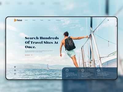 Hexa Travels Landing Page design landing page landingpage travel travel app ui ui design ux vacation web web design website xd