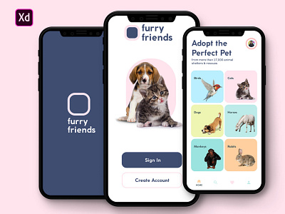 Pet Adoption App ( XD daily creative challenge) design mobile mobile app mobile app design mobile ui pet ui xddailychallenge