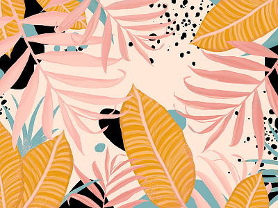 leaves pattern digital illustration illustration leaves pattern patterns rapport summer tropical leaves