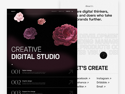 Design Agency Site black clean concept design illustration layout minimal typography ui web