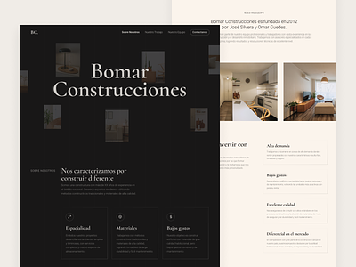 Bomar Construcciones Website architecture clean design furniture interior design minimal ui web