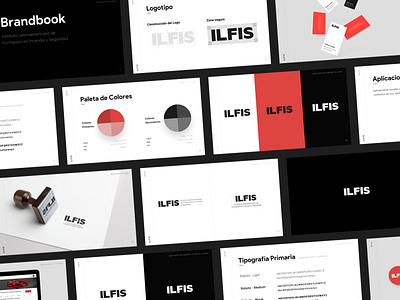 Brandbook ILFIS black brand brand design brand guidelines brandbook branding design identity identity branding logo minimal red typography white