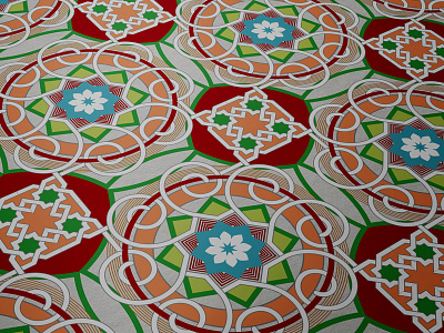 Free Oriental Vector Pattern art design geometric illustred mosaic pattern red triangle vector wallpaper