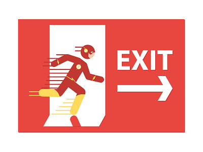 Emergency Exit - Flash concept design flash flat graphic icon illustration logo pictograme style superhero