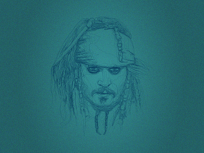 Line Portrait - Jack Sparrow illustration jack line movie pirates portrait scribbled sparrow