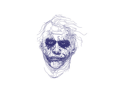 Line Portrait - Joker batman illustration joker line movie portrait scribbled