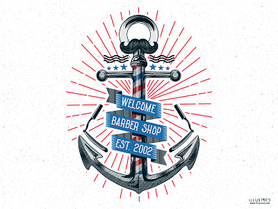 Barbershop Anchor anchor captain illustration marine sailor typography vintage