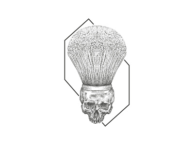 Skull Barber Brush