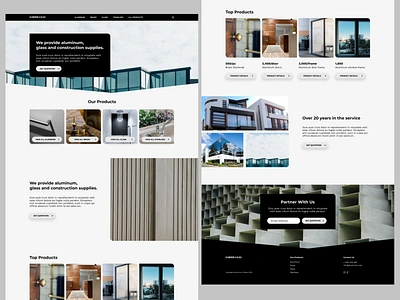 Aluminum & Glass Homepage (Shopify) aluminum ecommerce glass shopify