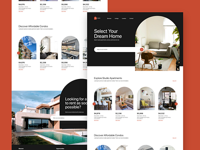 RENTNOW Rent Listing Website listings minimalist modern design real estate rent uiux web design