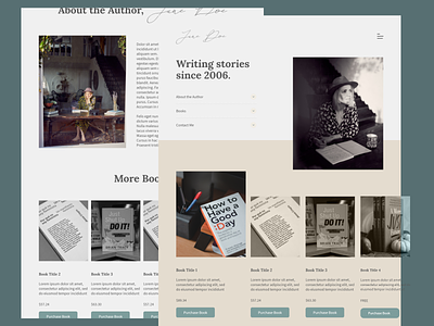 Author Landing Page (Teal & Beige Color Palette) author landing page author page uiux web design