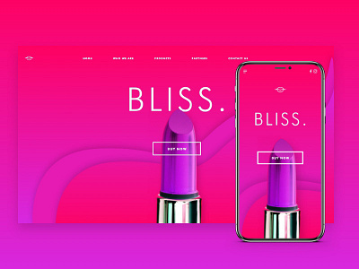 Bliss Lipstick Beauty Line Web Design adobe photoshop adobe xd web and mobile