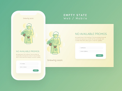 Empty State - Brewing Soon brewing soon empty state empty states illustration ui elements ui ux design uiux web and mobile web and mobile ui