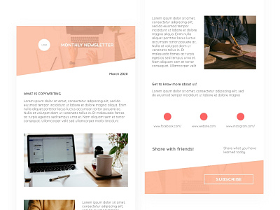 Newsletter for Email Subscription branding design email email design html minimalist ui