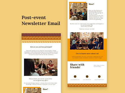 Post-event Newsletter Email copywriter copywriting design designer email local newsletter tribal ui unique