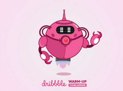 Pinkbot - Dribbble Warm-Up #1 design dribbble warm up dribbbleweeklywarmup illustration robot vector warmup