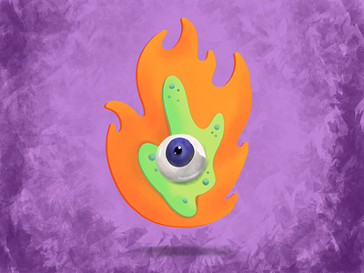 Flaming Eye eye illustration procreate
