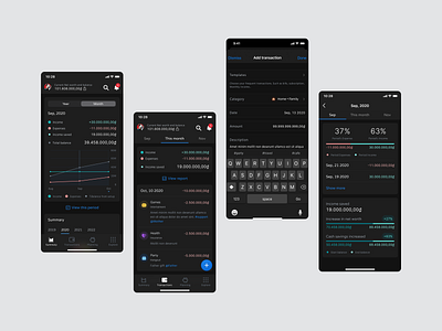 Tracking Budget and Expenses app budget darkmode design tracking ui