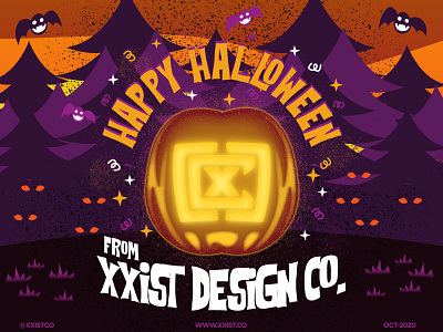 Xxist Design Co. Halloween 2020 brand cartoon character creature design halloween illustration typography vector