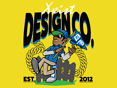 Xxist Design Co. - Blue State Poster arizona black blue brand cartoon character design gangsta illustration mascot typography vector