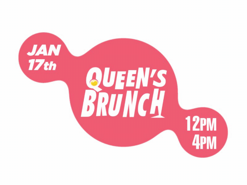 Queen's Brunch title sequence advertising animation branding logo motion graphic typography