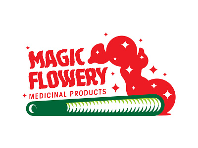 Magic Flowery M.P. Lock Ups/Illustrations brand branding cartoon design illustration logo marijuana typography ui ux vector