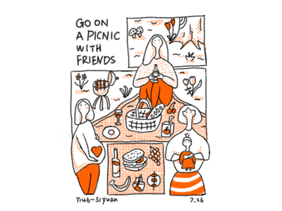 Day 5，friends/picnic 和朋友一起野餐 illustration