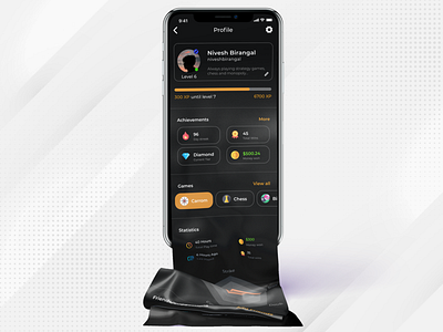 Game Profile dark mode design game profile mobile app profile ui ui design ui ux uiux user interface user interface design user profile ux