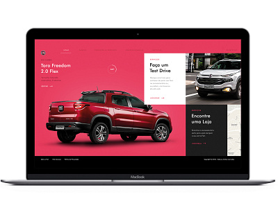 Fiat concept design flat grey homepage minimal pink red typography ui ux web website