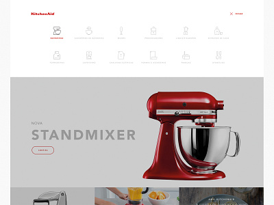 Kitchen Aid Menu app branding design ecommerce flat icons interface kitchen kitchenware minimal shop typography ui web website