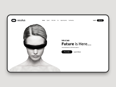 Oculus Redesign Concept | Landing Page 2019 design trend 2019 trend 2019 trends 3d 3d game facebook facebook 360 minimal oculus virtual reality white