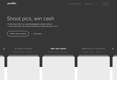 photography startup wireframes