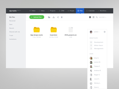 Dynado dashboard dashboard file manager flat minimal